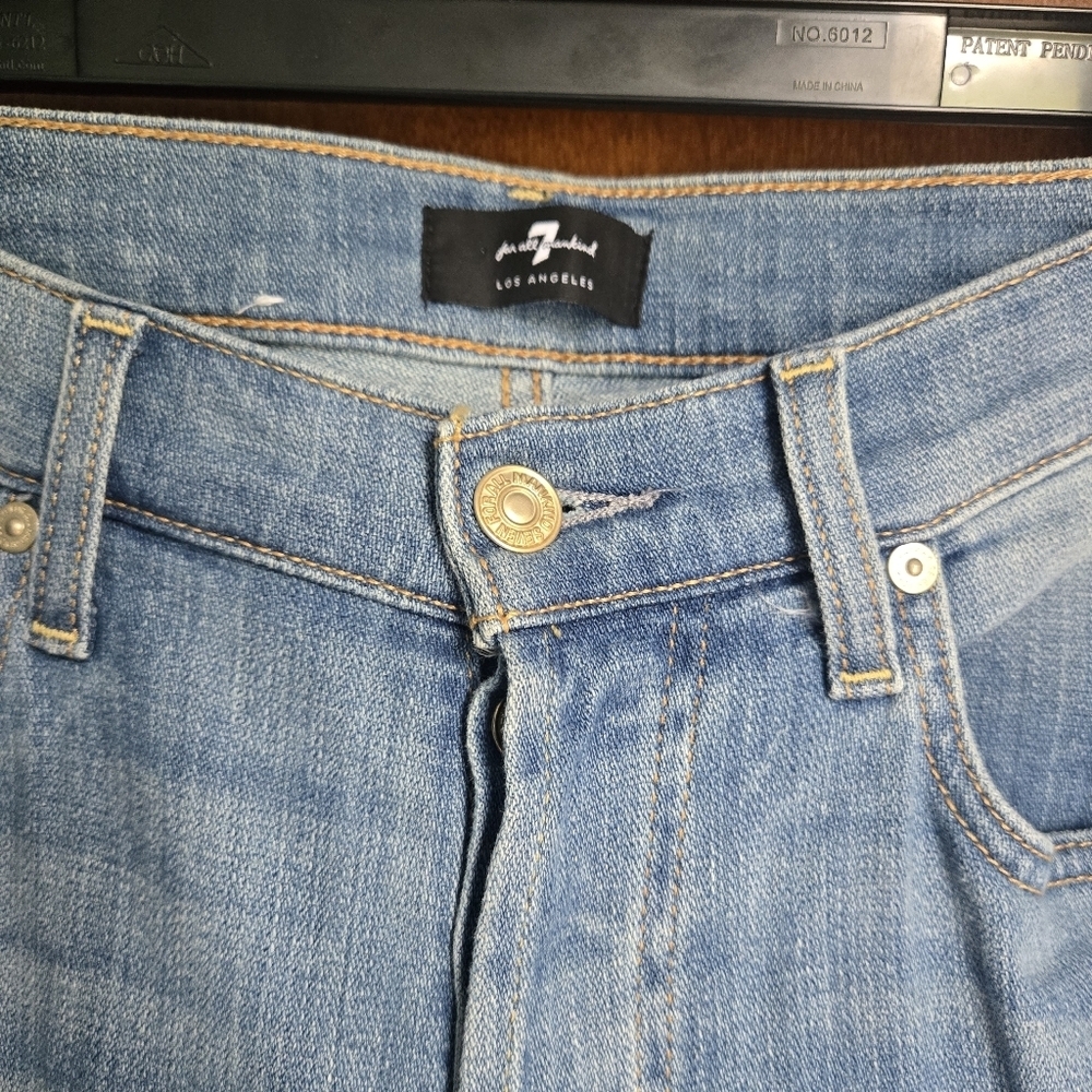7 For All Mankind Blue Straight Leg Jeans - Picture 3 of 8
